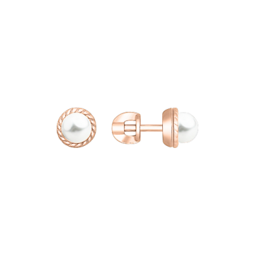 Ohrringe aus Silber 925° Rotgold vergoldet mit Perlen 
