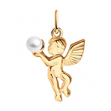 Gold-plated silver pendant with pearl 