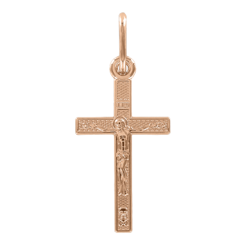 Kreuz-Anhänger "Kreuzigung Christi" Silber 925° mit Rotgold vergoldet 