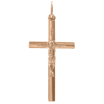 Kreuz Anhänger aus Silber 925° Rotgold vergoldet 