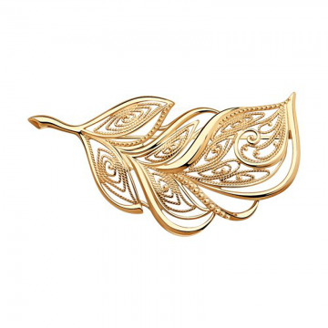 Silver brooch gold-plated 