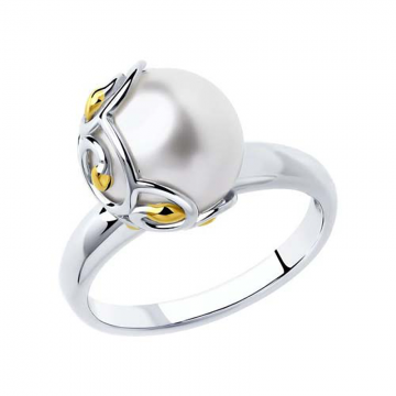 Silver ring with pearl HTS 