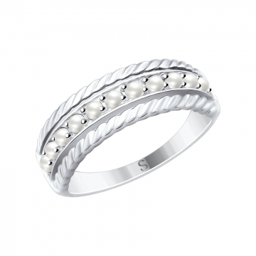 Damen-ring aus 925er Silber mit Perle Swarovski 