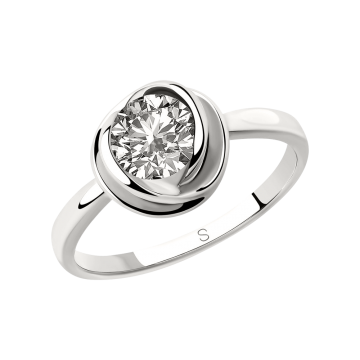 Женское серебряное кольцо 925 пробы.  Вставка: фианиты 
