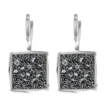 Silver earrings with swarovski crystal 