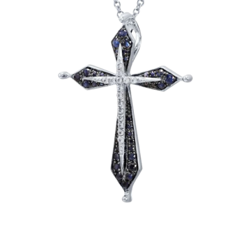Silver cross with cubic zirconia 