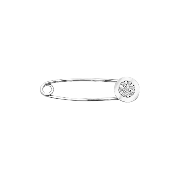 Silver brooch with zirconia 