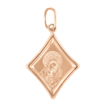 Icon pendant in red gold of 585 assay value 