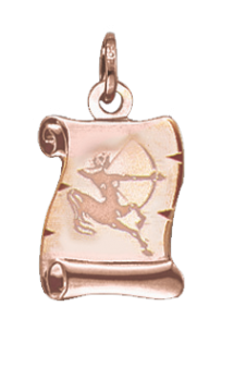 Pendant zodiac sign "Sagittarius" in red gold 