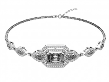 Silver bracelet with cubic zirconia 