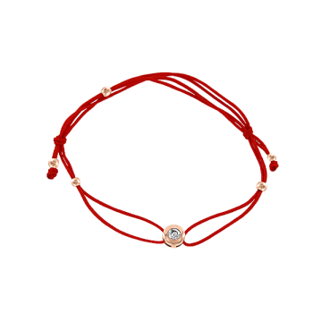 Bracelet in red gold of 585 assay value with zirconia 
