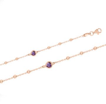 Armband aus Rotgold 585° mit Zirkonia 19 cm