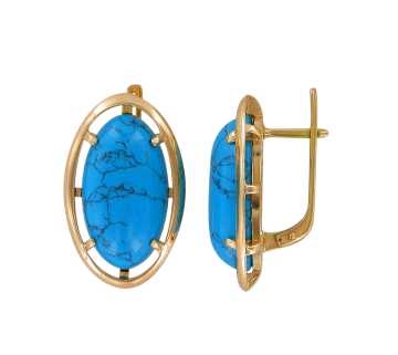 Gold-plated earrings with turquoise 