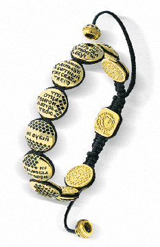 Armband aus Silber 925° Rotgold vergoldet "10 Gebote Gottes" 