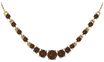 Collier aus Rotgold 585°/ Rauchquarz 