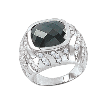 Silver ring with zirconia 