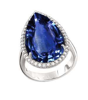 Silver ring with sapphire HTS 