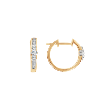 Earrings in yellow gold of 585 assay value with diamonds 