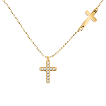 Collier aus Gelbgold 585°/ Zirkonia 