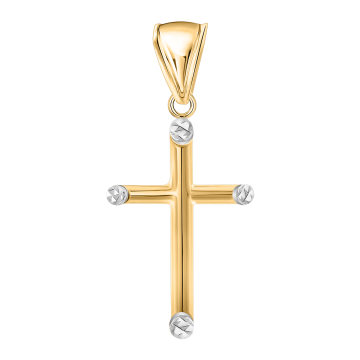 Gelb/ Weißgold 585 Kreuz 