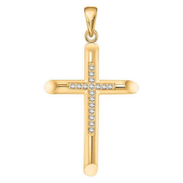 Anhänger – Kreuz mit Zirkonia 