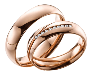 Обручальное кольцо из красного золота с Бриллиантом 