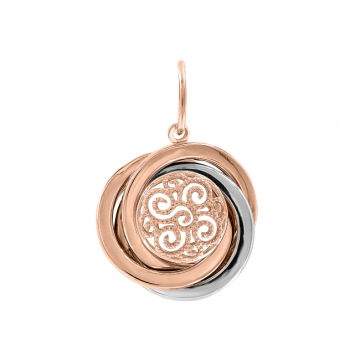 Pendant in red and white gold of 585 assay value 