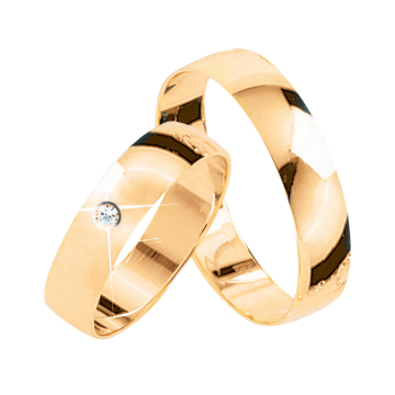 Обручальное Кольцо из желтого Золота 585 пробы с Бриллиантами 
