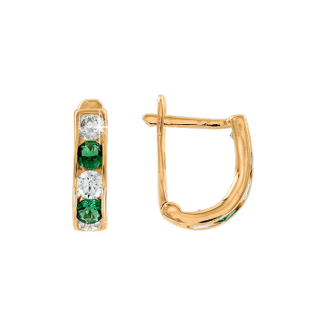 Gelb gold 585 Kinder Ohrhänger mit Zirkonia 