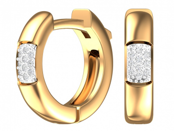 Earrings in red gold of 585 assay value with diamonds 