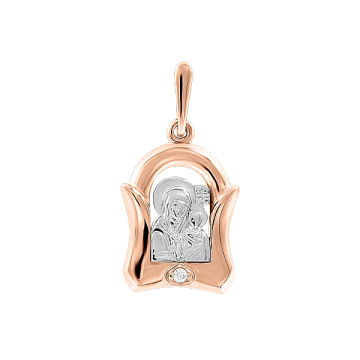 Icon pendant in red gold of 585 assay value 