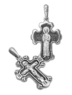 Orthodox cross pendant in silver 