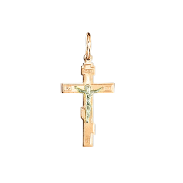 Cross from red gold of 585 assay value 