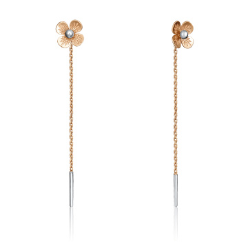 Ohrhänger als Durchzieher aus Rotgold 585° 