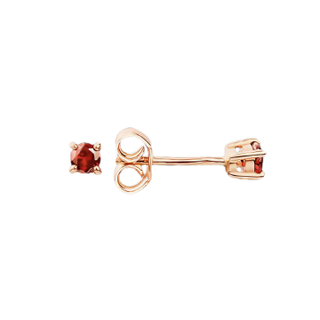 Earrings in red gold of 585 assay value with garnet 