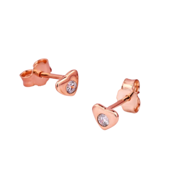 Kinder Ohrringe aus Rotgold 585° (14K) mit Zirkonia 