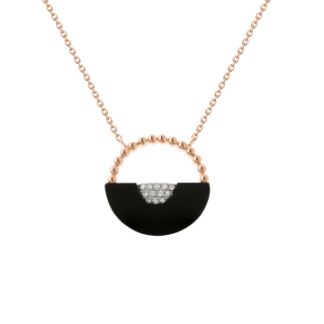 Necklace in red gold of 585 assay value with Diamonds, black onyx 