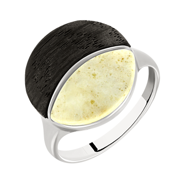 Женское серебряное кольцо 925 пробы. Вставка: Янтарь 