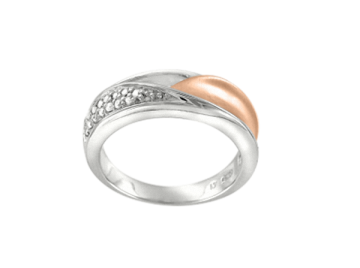 Gold-plated silver ring with zirconia 