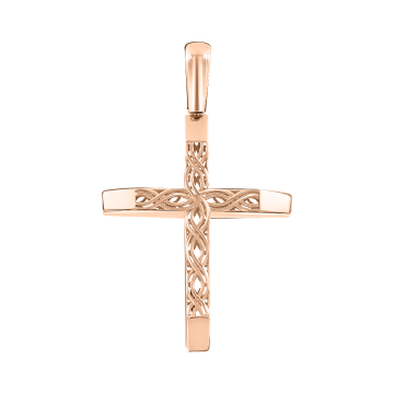 Kreuz Anhänger aus Rot/ Weißgold 585° 