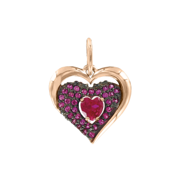 Pendants in red gold of 585 assay value with zirconia 