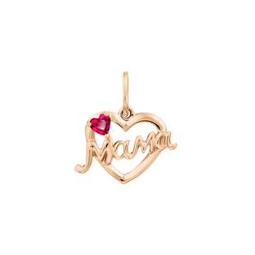 Pendants in red gold of 585 assay value with zirconia 