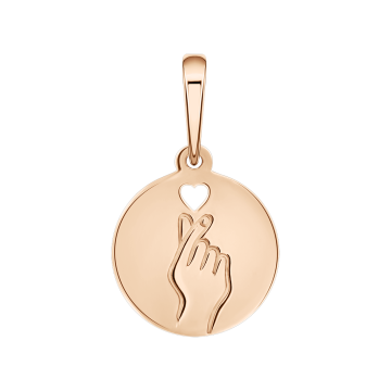 Pendant in red gold of 585 assay value 