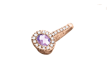 Anhänger aus Rotgold 585° mit Brillanten, Amethyst 