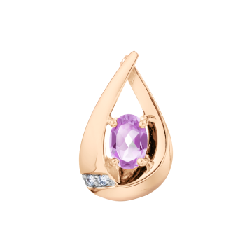 Anhänger aus Rotgold 585° mit Amethyst, Zirkonia 