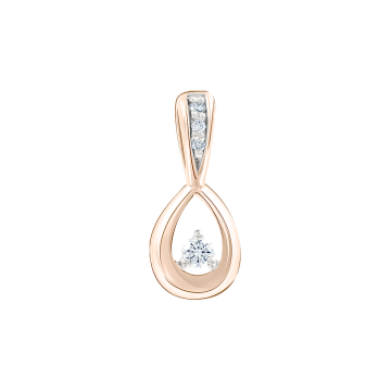 Pendant in red gold of 585 assay value with diamonds 