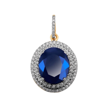 Anhänger aus Rotgold 585 mit Brillanten, Saphir 