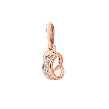 Eleganter Anhänger aus Rotgold und Weißgold 585 mit Diamant 