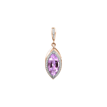 Anhänger aus Rotgold 585° mit Amethyst, Zirkonia 