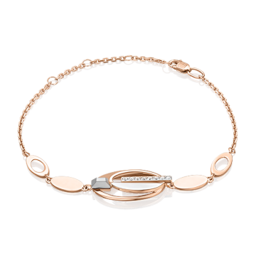 Armband aus Rotgold 585° mit Zirkonia 
